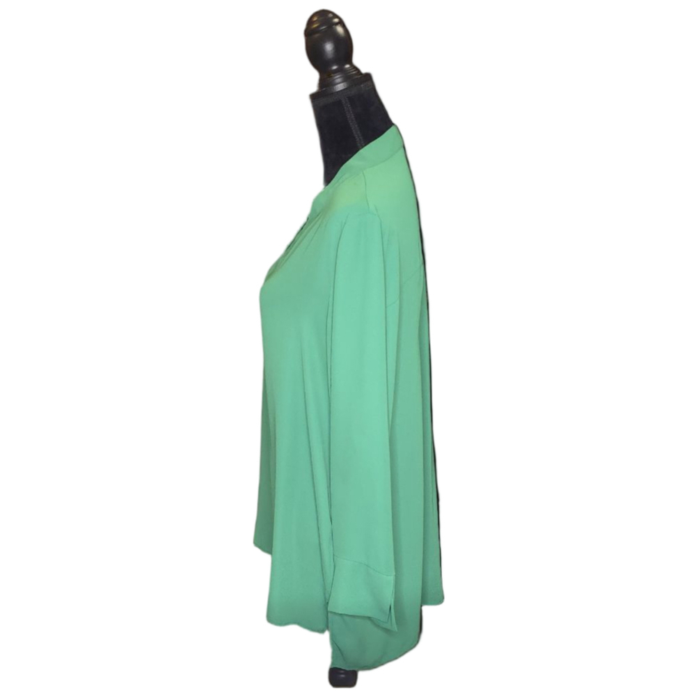 The Limited XL Green Tunic Blouse Long Sleeve V Neck Flowy Top - Picture 3 of 11